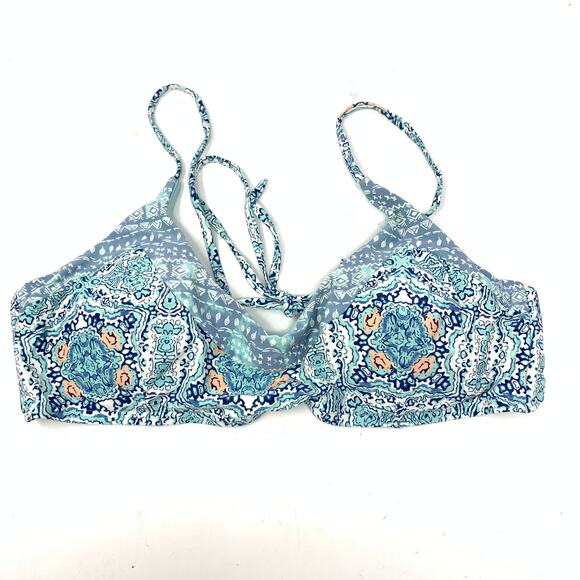 Cikada Other - Cikada Women's Size US 10 Halter Swim Top Paisley Boho Print Blue White